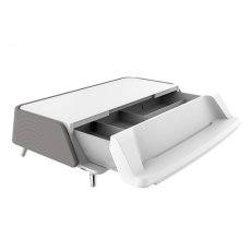 画像1: 【在庫一掃セール】UVライト除菌機能付きモニターテーブル 17〜30インチ向け 耐荷重10kg迄 モニター台 ディスプレイ台 (1)