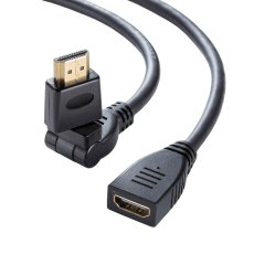 画像1: ハイスピードHDMI延長ケーブル3D回転コネクタ1m KM-HD20-3DEN10N (1)