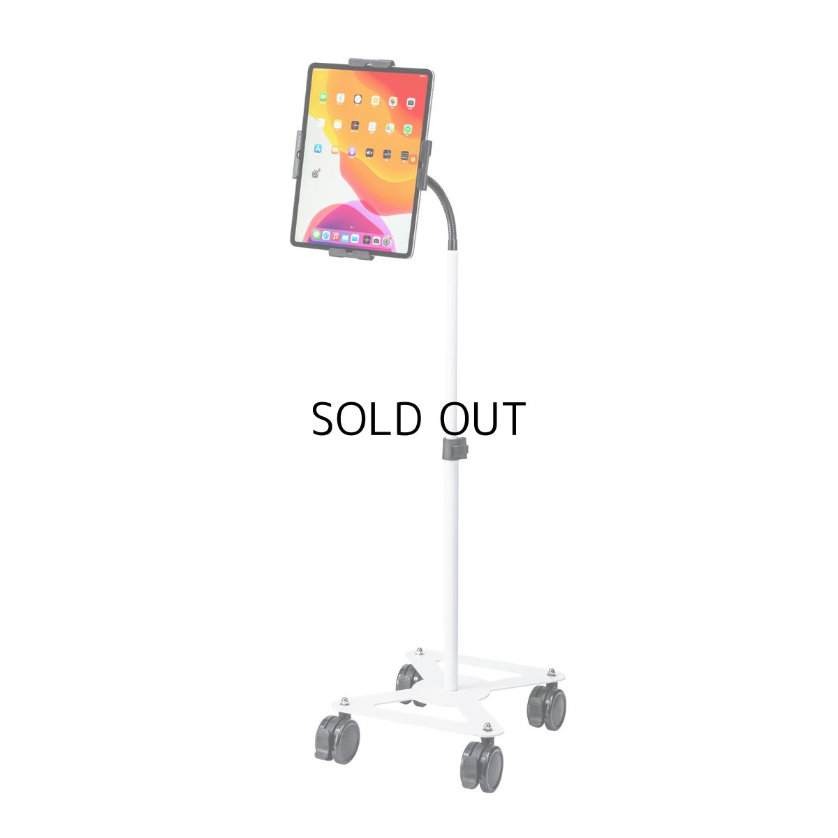 画像4: 【送料無料】タブレット スタンド ipad ホルダー アーム キャスター付き 360度回転 9-13インチ iPad・タブレット用キャスター付スタンド（13インチ対応） CR-LASTTAB34W (4)