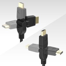 画像4: 【送料無料】テレビ HDMI ケーブル パソコン アクセサリー 1m ハイスピード 3Dコネクタ HDMIケーブル KM-HD20-3D10N (4)
