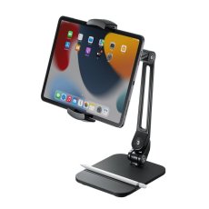 画像13: 【送料無料】タブレット スタンド ipad ホルダー 高さ 角度調整 2関節 360度回転 6-13インチ タブレット用アームスタンド（ペントレー付き） PDA-STN67 (13)