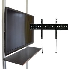 画像1: 賃貸でもOK！【37〜65型対応】テレビ壁掛け金具（角度固定タイプ）・エアーポール・2本用棚板90x25cmセット AP-141-SH9025 (1)