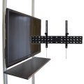 賃貸でもOK！【37〜65型対応】テレビ壁掛け金具（下向角度調節タイプ）・エアーポール・2本用棚板90x25cmセット AP-148-SH9025