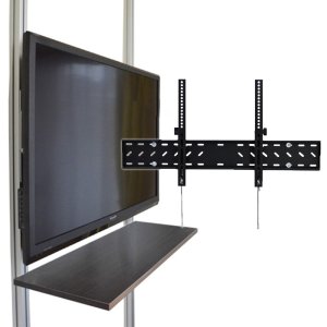 画像1: 賃貸でもOK！【37〜65型対応】テレビ壁掛け金具（下向角度調節タイプ）・エアーポール・2本用棚板120x30cmセット AP-148-SH12030