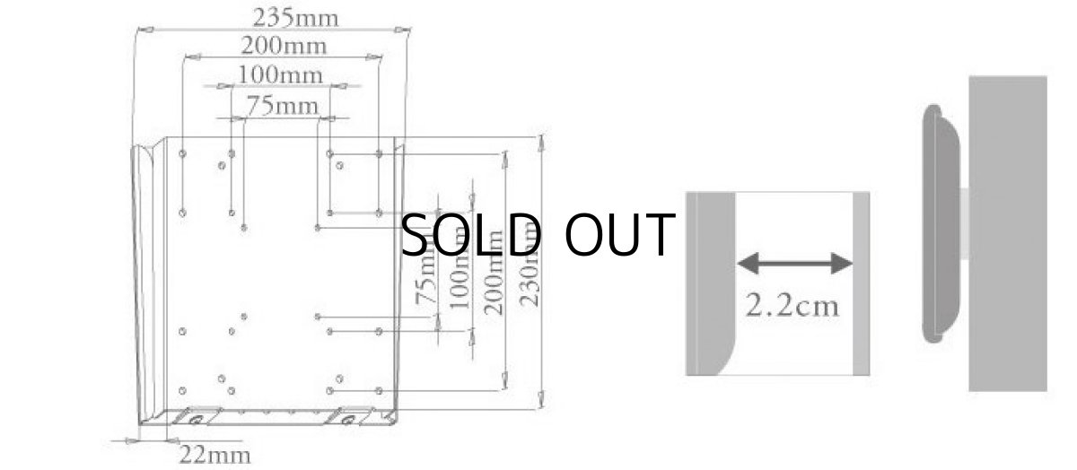 画像12: 【12〜32型対応】VESA規格対応テレビ壁掛け金具 角度固定薄型 - LCD-111【VESA(横×縦)：75×75/100×100/100×200/200×100/200×200mm】 (12)