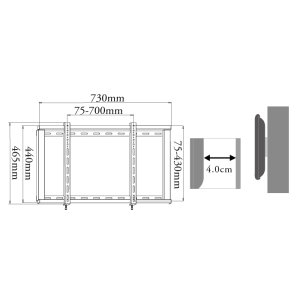 画像6: 【37〜75型対応】汎用テレビ壁掛け金具 角度固定薄型 - PLB-104M