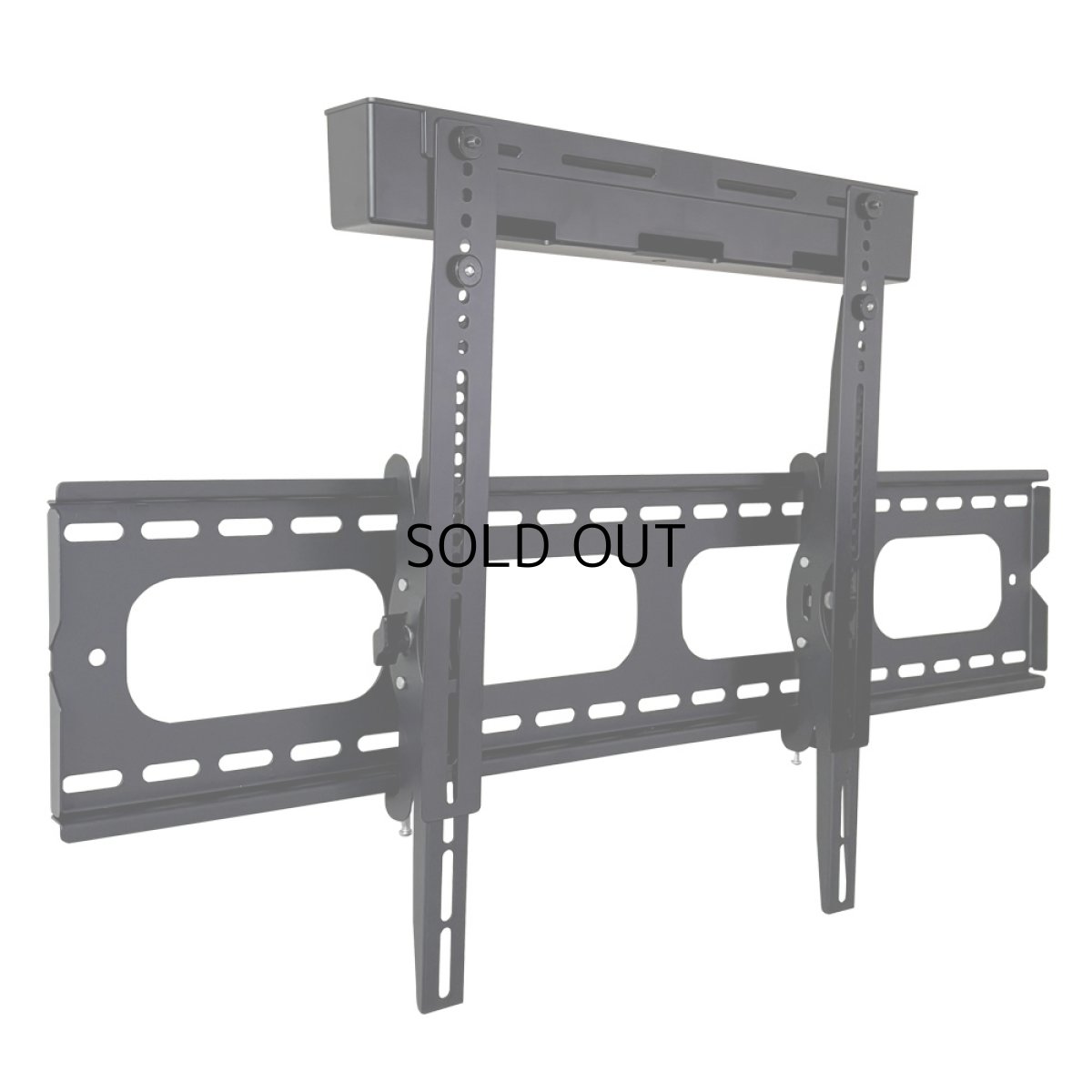 画像1: 【50〜90型対応】汎用テレビ壁掛け金具 上下角度調節 - PLB-117L ブラック ポケット付き (1)