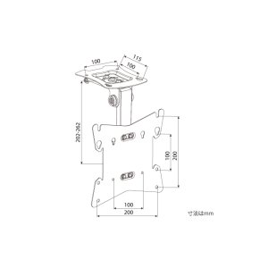 画像12: 【19〜32型対応】斜め天井対応テレビ天吊り金具 長さ調節付き  PRM-CP08【VESA(横×縦)：100×100/200×100/200×200mm】