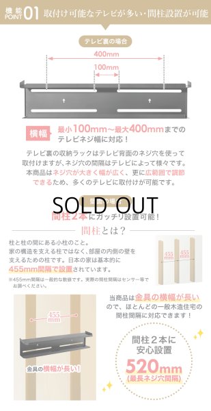 テレビ裏or壁面に設置】ラック シェルフ VESA規格対応 LS-BK08