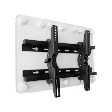 画像1: 賃貸でもDIY【26〜52型対応】石膏ボード専用簡単壁掛け金具「ワンプッシュ壁ロック」金具ブラック- OP117-S (1)