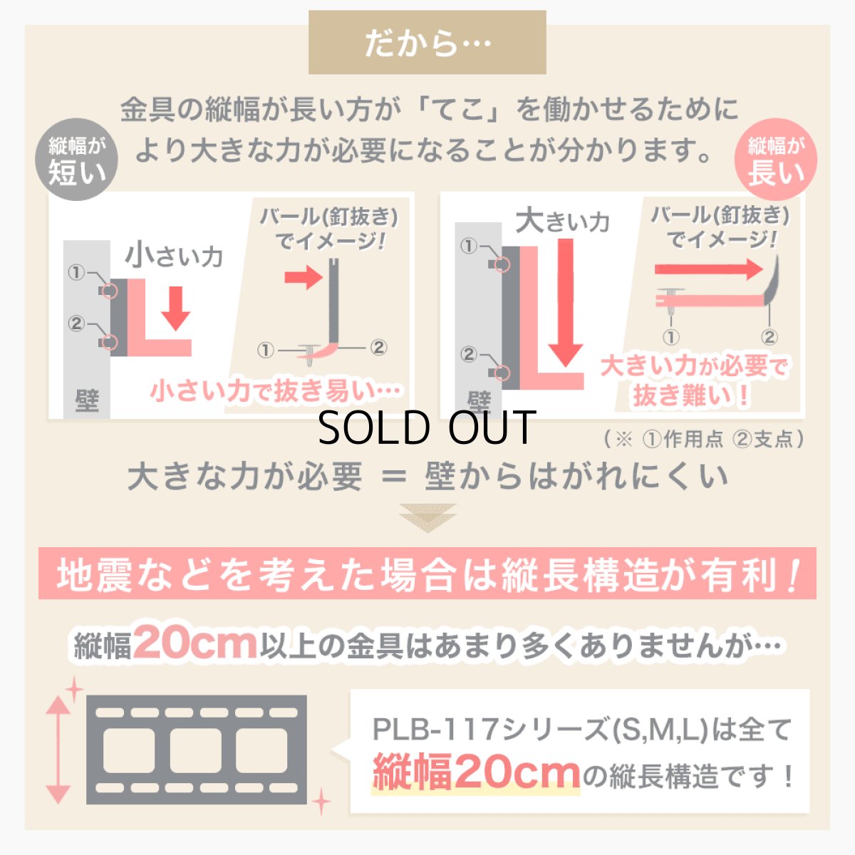 画像15: 【37〜75型対応】汎用テレビ壁掛け金具 上下角度調節 - PLB-117M ポケット付き (15)