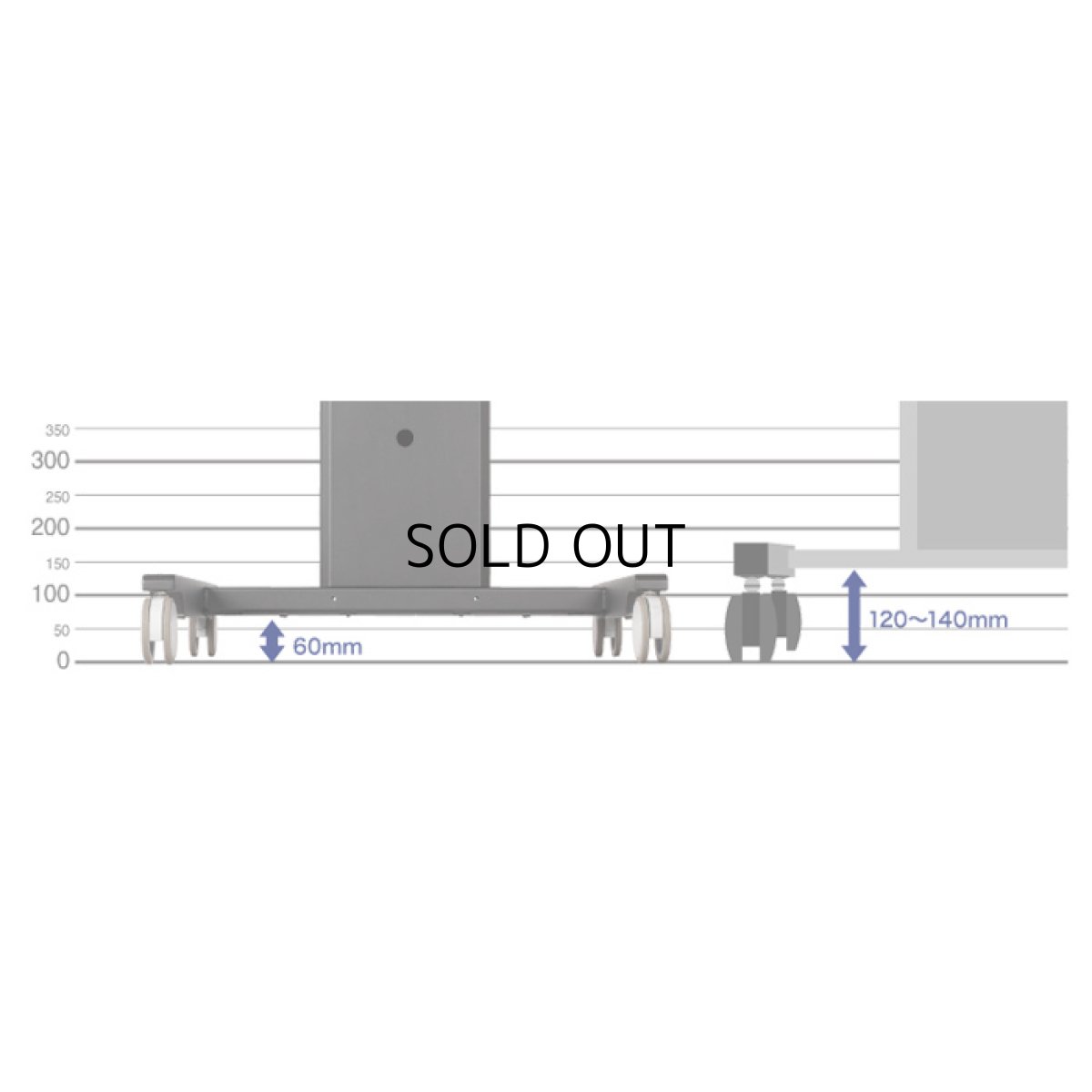 画像5: 【送料無料】国産テレビスタンド 70-90インチ対応 モニタワーラージ (5)
