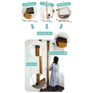 画像4: 賃貸でもOK！壁面に収納UP 2×4 ディアウォールR 耐震強化パーツ エアースペーサー セット【ウッディ】WDY-WOOD