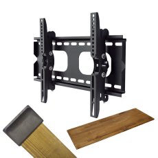 画像1: 賃貸でもOK！【26〜60型対応】テレビ壁掛け金具・DIAWALL・ディアウォール・2ｘ4材・棚板セット【ウッディ】WDY-117SR9 (1)