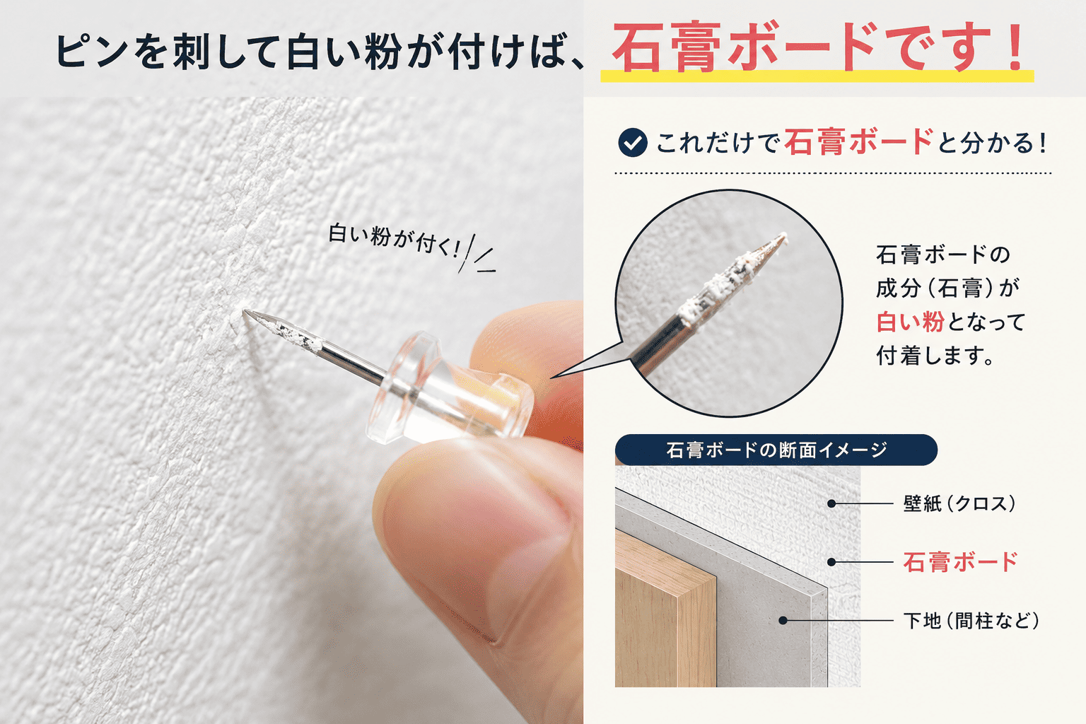 石膏ボードの見分け方