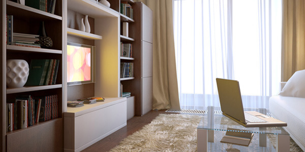 テレビボードに壁掛けする場合