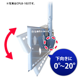 下向きに0°〜20°