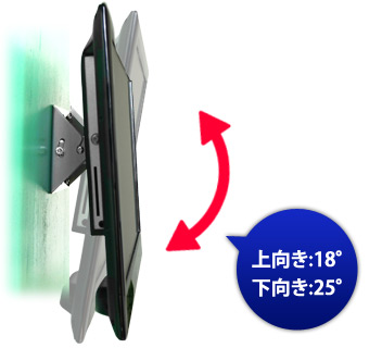 上向き18°下向き25°