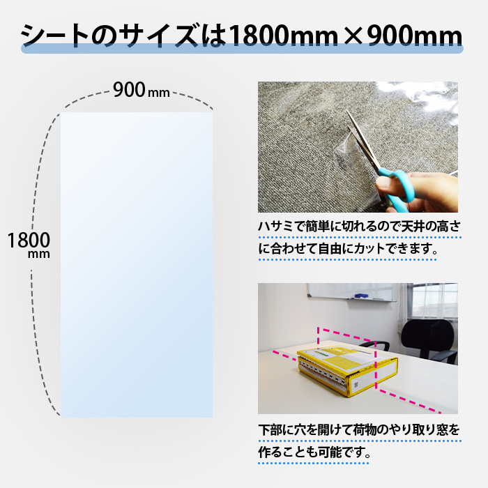 シートのサイズは自由に調節