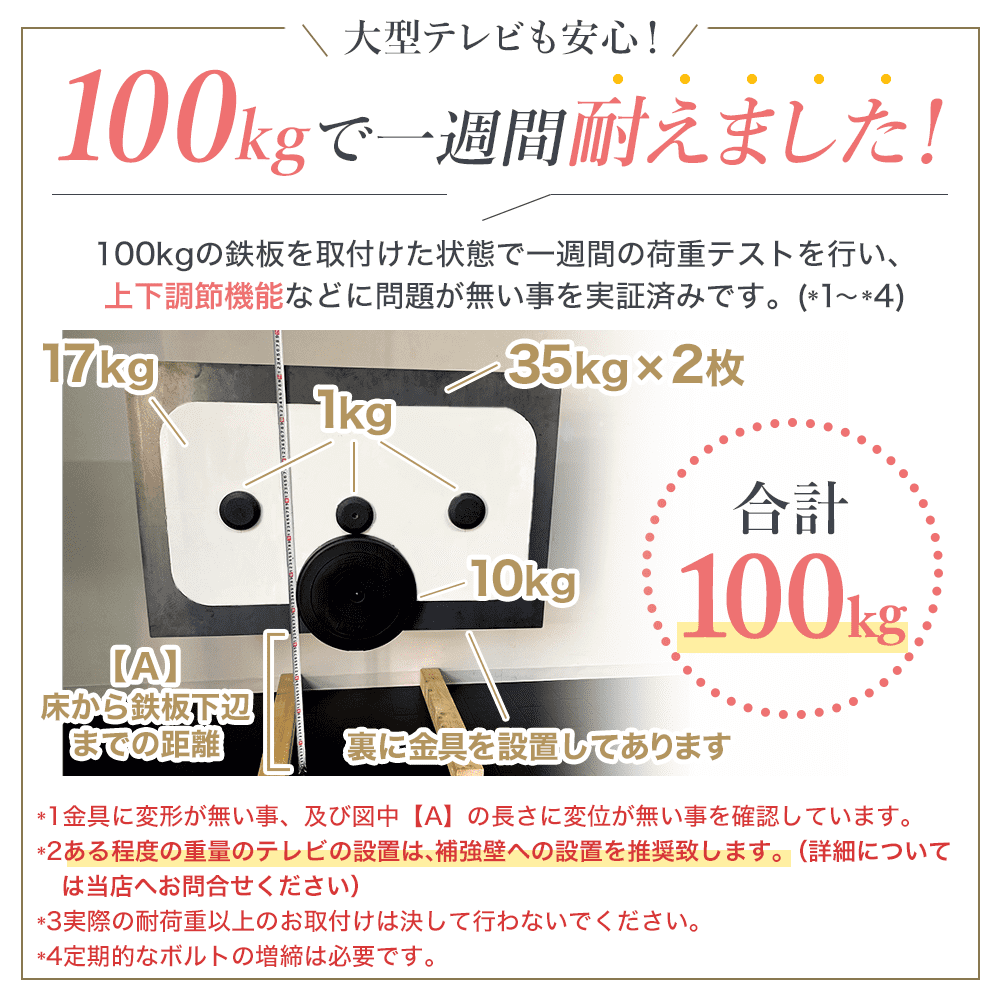 100kg耐えました