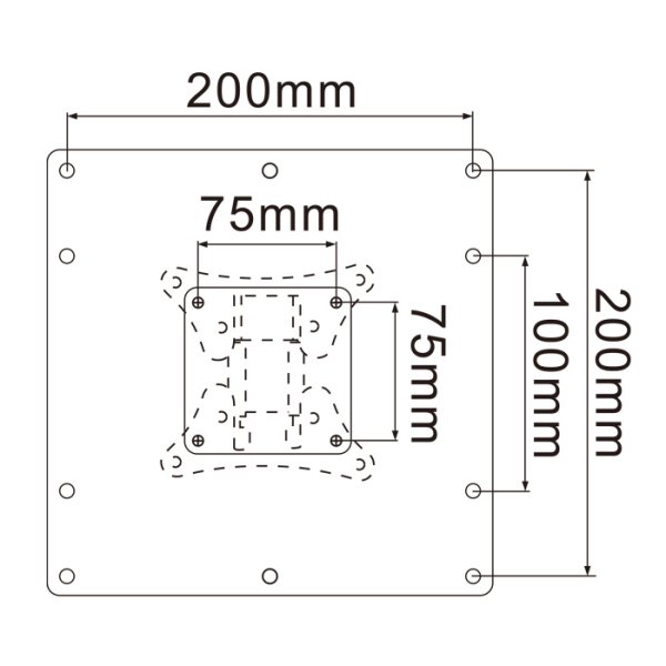 画像5: VESA拡張アタッチメント adaptor-2　テレビ壁掛け金具　壁掛けテレビ (5)