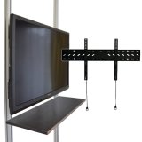 画像: 賃貸でもOK！【37〜65型対応】テレビ壁掛け金具（角度固定タイプ）・エアーポール・2本用棚板90x25cmセット AP-141-SH9025