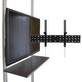 画像: 賃貸でもOK！【37〜65型対応】テレビ壁掛け金具（下向角度調節タイプ）・エアーポール・2本用棚板90x25cmセット AP-148-SH9025
