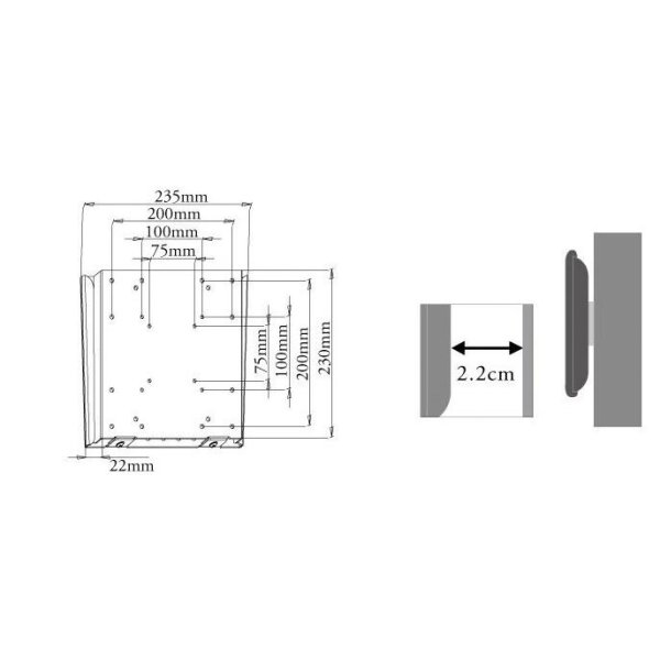 画像11: 【12〜32型対応】VESA規格対応テレビ壁掛け金具 角度固定薄型 - LCD-111【VESA(横×縦)：75×75/100×100/100×200/200×100/200×200mm】 (11)