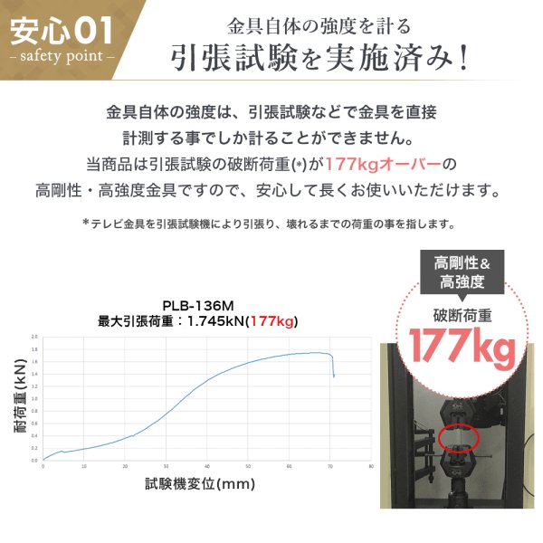画像9: 【秋の特別セール開催中！】【32〜65型対応】汎用テレビ壁掛け金具 上下左右角度調節コーナーアーム - PLB-136M (9)