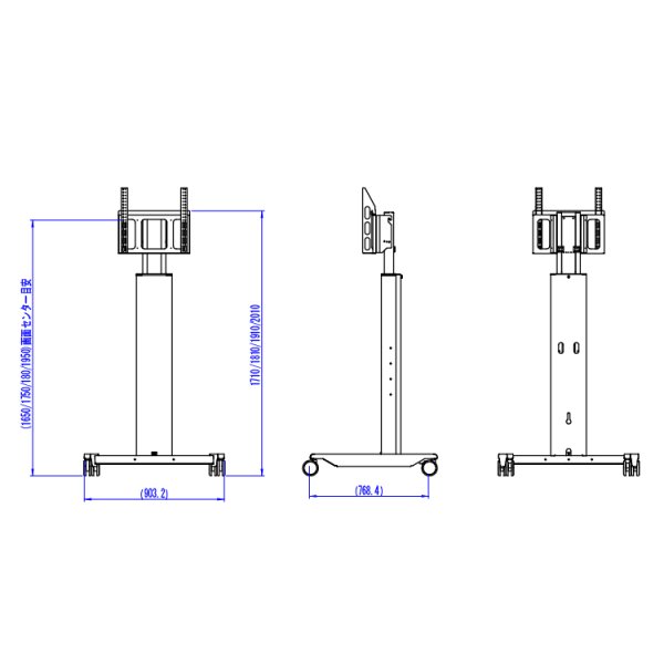 画像5: 【送料無料】国産テレビスタンド 40-55インチ対応 ハイポジションスタンド スタンダード(HS-4055) (5)